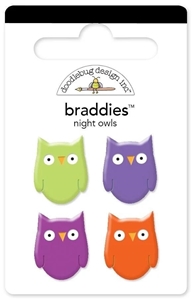 Picture of Doodlebug Design Braddies Αυτοκόλλητα Brads - Night Owls, 4 τεμ.