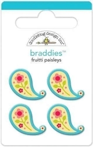 Picture of Doodlebug Design Braddies Αυτοκόλλητα Brads - Fruity Paisleys, 4 τεμ.
