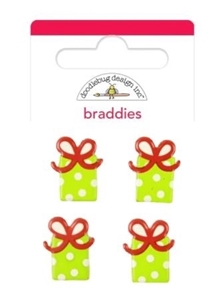 Picture of Doodlebug Design Braddies Αυτοκόλλητα Brads - Gift Wrapped, 4 τεμ.