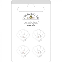 Εικόνα του Doodlebug Design Braddies Αυτοκόλλητα Brads - Seashells, 4 τεμ.