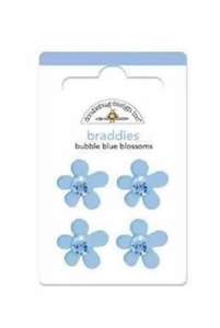 Picture of Doodlebug Design Braddies Αυτοκόλλητα Brads - Bubble Blue Blossoms, 4 τεμ.