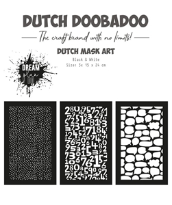 Picture of Dutch Doobadoo Dream Plan Do Dutch Mask Art Stencil A5 - Black & White, 3pcs