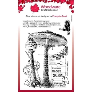 Picture of Woodware Craft Collection  Clear Stamp Set Σετ Διάφανων Σφραγίδων - Vintage Fungi Up, 3τεμ.