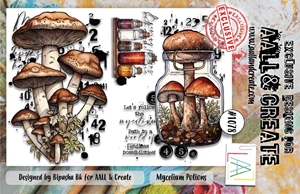 Picture of Aall & Create Clear Stamps - Nr 1078 Mycelium Potions, 3pcs
