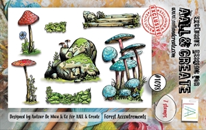 Picture of Aall & Create Clear Stamps Σετ Διάφανων Σφραγίδων - Nr 1098 Forest Accoutrements, 7τεμ.