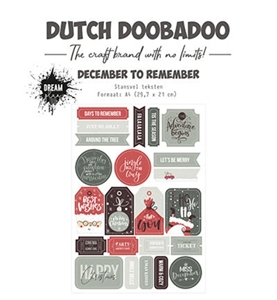 Picture of Dutch Doobadoo Dream Plan Do Die Cut Sheet A4 - December To Remember, 23pcs