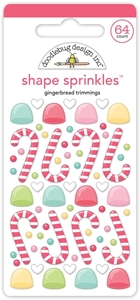 Picture of Doodlebug Design Gingerbread Kisses Shape Sprinkles - Gingerbread Trimmings, 64pcs
