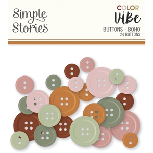 Picture of Simple Stories Color Vibe Boho Buttons Διακοσμητικά Κουμπιά, 24τεμ.