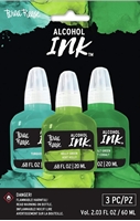 Εικόνα του Brea Reese Pigment Alcohol Inks Set Μελάνια Οινοπνεύματος 20ml - Turquoise, Kelly Green, Cobalt Green