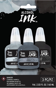 Picture of Brea Reese Pigment Alcohol Inks Set - Fog/Slate/Black