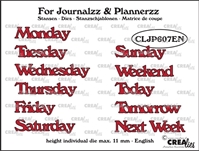 Εικόνα του Crealies For Journalzz & Plannerzz Dies Μήτρες Κοπής - Weekdays EN , 11τεμ.