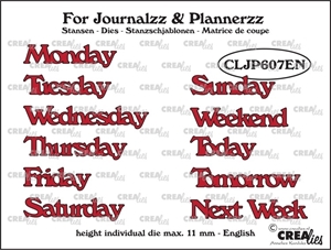 Picture of Crealies For Journalzz & Plannerzz Dies Μήτρες Κοπής - Weekdays EN , 11τεμ.