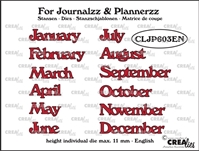 Εικόνα του Crealies For Journalzz & Plannerzz Dies Μήτρες Κοπής - Months EN , 12τεμ.