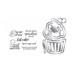 Picture of Crafter's Companion Gemini Stamp & Die - Sweet Birthday, 13pcs