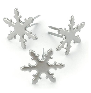Picture of Creative Impressions Mini Painted Metal Paper Fasteners 19mm - Snowflakes, Silver