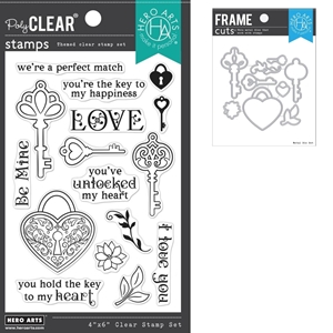 Picture of Hero Arts Stamp & Die Set Σετ Σφραγίδες και Μήτρες Κοπής - Key To My Heart, 25τεμ.