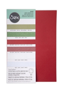 Picture of Sizzix Surfacez Cardstock Sheets A4 Χαρτόνι Μονόχρωμο - Festive Pearl & Glitter, 60τεμ.