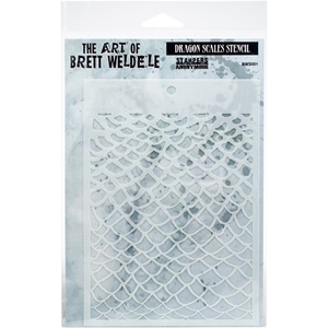 Picture of Stampers Anonymous Brett Weldele Stencils 6.5"X4.5" - Dragon Scales