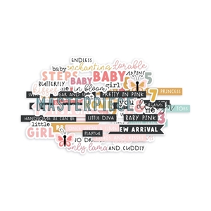 Picture of Masterpiece Design Ephemera - Baby Girl, Text, 40pcs