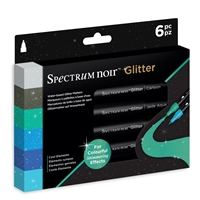 Picture of Spectrum Noir Glitter Marker Set - Cool Elements, 6pcs