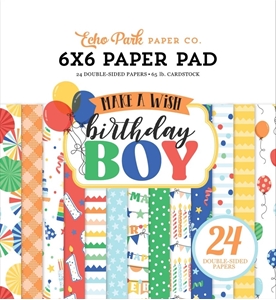 Picture of Echo Park Double-Sided Paper Pad 6"X6" - Make A Wish Birthday Boy