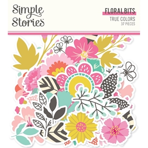 Picture of Simple Stories Ephemera - True Colors, Floral Bits, 37pcs