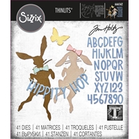 Εικόνα του Sizzix Thinlits Die by Tim Holtz Μήτρες Κοπής - Vault Hippity Hop, 41τεμ.