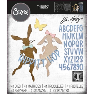 Picture of Sizzix Thinlits Die by Tim Holtz Μήτρες Κοπής - Vault Hippity Hop, 41τεμ.