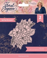 Εικόνα του Crafter's Companion Σετ Σφραγίδες Και Μήτρες Κοπής - Floral Elegance, Spring Bouquet, 2τεμ.