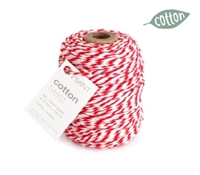 Εικόνα του Vivant Cotton Twist Cord Βαμβακερό Στριμμένο Νήμα - Red / White, 50m