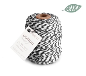 Picture of Vivant Cotton Twist Cord Βαμβακερό Στριμμένο Νήμα - Black / White, 50m