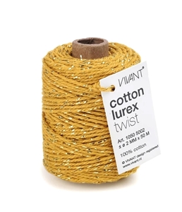 Picture of Vivant Cotton Lurex Cord Στριμμένο Νήμα - Ochre, 50m