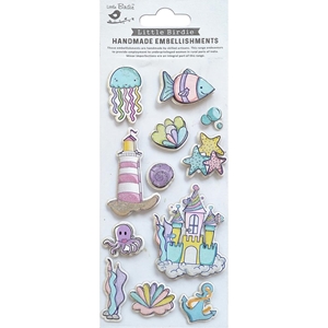 Picture of Little Birdie Self-Adhesive 3D Glitter Embellishments - By The Sea, 12pcs