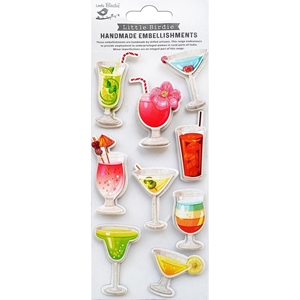 Picture of Little Birdie Self-Adhesive 3D Embellishments - Cocktail Party, 9pcs