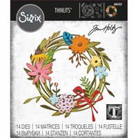 Εικόνα του Sizzix Thinlits Die by Tim Holtz Μήτρες Κοπής - Vault Funny Floral Wreath, 14τεμ.
