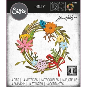 Picture of Sizzix Thinlits Die by Tim Holtz Μήτρες Κοπής - Vault Funny Floral Wreath, 14τεμ.