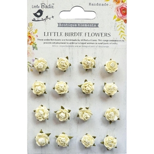 Picture of Little Birdie Beaded Micro Roses - Moon Light, 16pcs