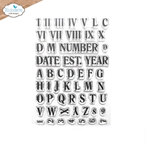Picture of Elizabeth Craft Designs Clear Stamps - From The Past, Roman Numerals With Alpha, 56pcs