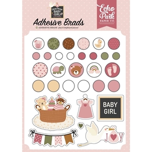 Picture of Echo Park Decorative Brads - Special Delivery Baby Girl, 31pcs