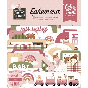 Picture of Echo Park Cardstock Ephemera - Special Delivery Baby Girl, Icons, 33pcs