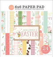 Picture of Carta Bella Double-Sided Paper Pad 6"X6" - Here Comes Easter