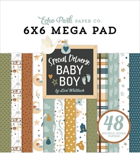Picture of Echo Park Double-Sided Mega Pad 6"X6" - Special Delivery Baby Boy