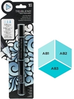Εικόνα του Spectrum Noir Triblend Markers Μαρκαδόρος Οινοπνεύματος 3 σε 1 - Aqua Blue Blend (AB1 AB2 AB3)