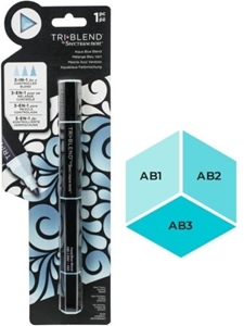 Picture of Spectrum Noir Triblend Markers Μαρκαδόρος Οινοπνεύματος 3 σε 1 - Aqua Blue Blend (AB1 AB2 AB3)