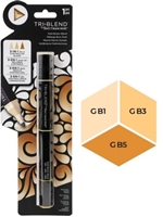 Εικόνα του Spectrum Noir Triblend Markers Μαρκαδόρος Οινοπνεύματος 3 σε 1 - Gold Brown Blend (GB1 GB3 GB5)