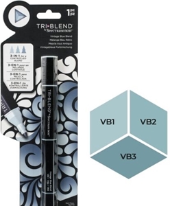 Picture of Spectrum Noir Triblend Markers Μαρκαδόρος Οινοπνεύματος  3 σε 1 - Vintage Blue Blend (VB1 VB2 VB3)