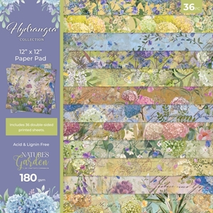 Picture of Crafter's Companion Paper Pad 12"X12" - Nature's Garden - Hydrangea