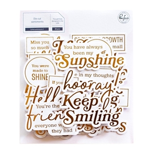 Picture of Pinkfresh Foiled Ephemera Pack - Foiled  Sentiments 3, 39pcs