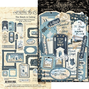 Picture of Graphic 45 Chipboard Tags & Frames - The Beach Is Calling, 30τεμ.