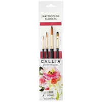 Picture of Willow Wolfe Callia Artist Brush Set - Set 900: Watercolor Flowers, Rounds and Filbert, 4pcs